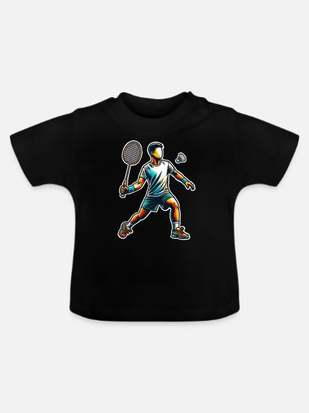 Badminton - Baby Bio-T-Shirt mit Rundhals - Schwarz