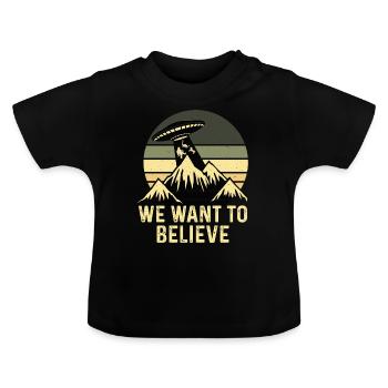 UFO-Bigfoot Nessie Einhorn - Baby Bio-T-Shirt mit Rundhals - Schwarz - Vorne