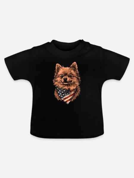 Zwergspitz - Baby Bio-T-Shirt mit Rundhals - Schwarz