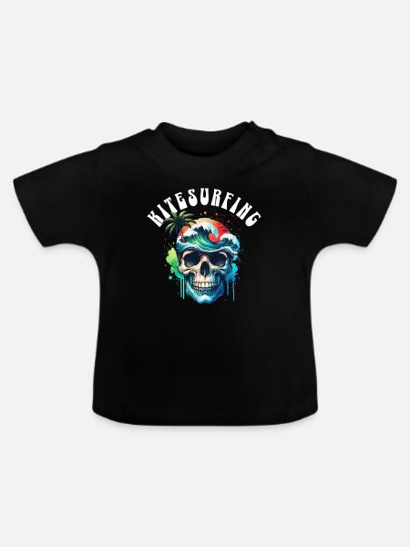 Kitesurfen Kitesurfer Kiteboard - Baby Bio-T-Shirt mit Rundhals - Schwarz