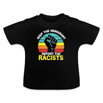 Antirassismus Vielfalt, Gerechtigkeit & Gleichheit - Baby Bio-T-Shirt mit Rundhals - Schwarz - Vorne