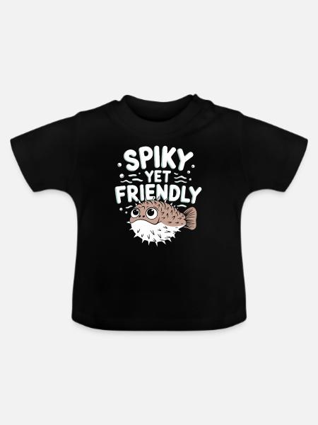 Kugelfisch-meereslebewesen-enthusiasten Quirky - Baby Bio-T-Shirt mit Rundhals - Schwarz