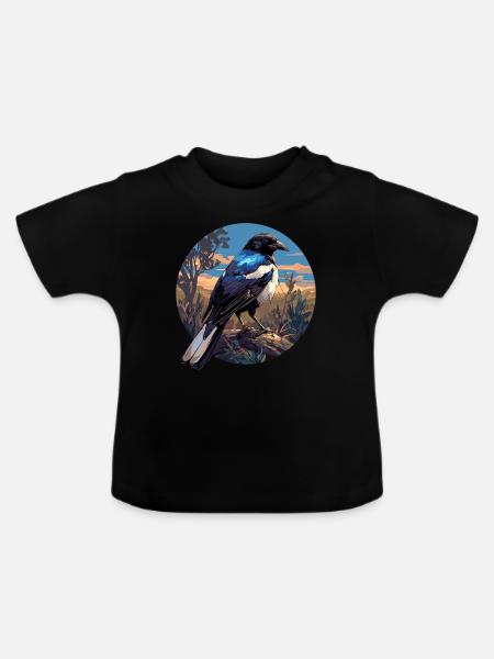 Elstern Elster - Baby Bio-T-Shirt mit Rundhals - Schwarz