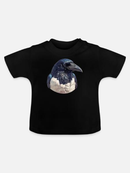 Elstern Elster - Baby Bio-T-Shirt mit Rundhals - Schwarz