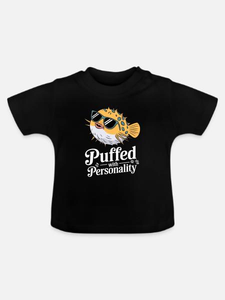 Kugelfisch-meereslebewesen-enthusiasten Quirky - Baby Bio-T-Shirt mit Rundhals - Schwarz