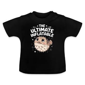 Poisson-globe passionné de la vie marine Quirky - T-shirt bio col rond Bébé - noir - Devant