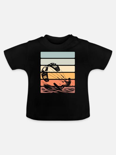 Kitesurfen Kitesurfer Kiteboard - Baby Bio-T-Shirt mit Rundhals - Schwarz