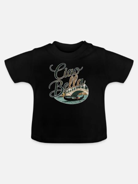 Ciao Bella - Baby Bio-T-Shirt mit Rundhals - Schwarz