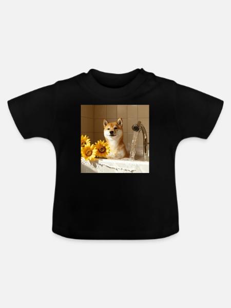 Shiba Inu - Baby Bio-T-Shirt mit Rundhals - Schwarz