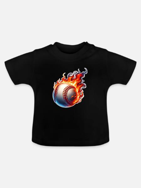 Baseball - Baby Bio-T-Shirt mit Rundhals - Schwarz