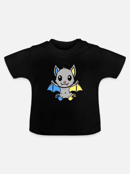 Halloween Fledermaus Fledermäuse Kind Kinder - Baby Bio-T-Shirt mit Rundhals - Schwarz