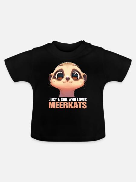 Meerkat Erdmännchen - Baby Bio-T-Shirt mit Rundhals - Schwarz