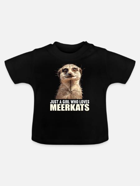 Meerkat Erdmännchen - Baby Bio-T-Shirt mit Rundhals - Schwarz