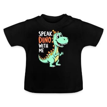 Dinosaur Party Decorations - Baby Organic T-Shirt with Round Neck - black - Front