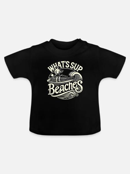 Was ist SUP Strände - Baby Bio-T-Shirt mit Rundhals - Schwarz