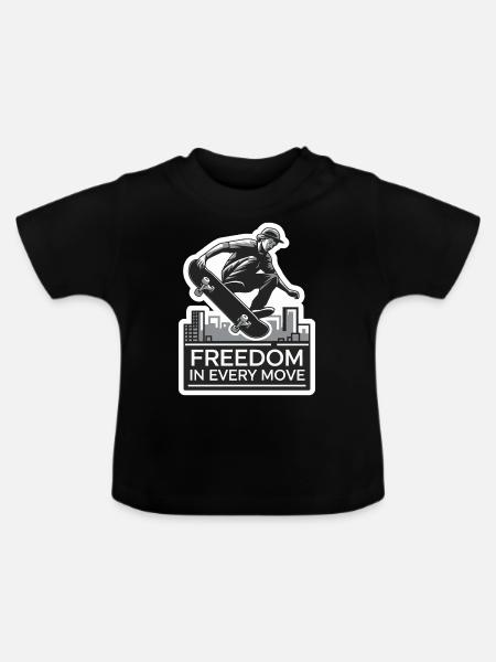 SKATEBOARD - Baby Bio-T-Shirt mit Rundhals - Schwarz