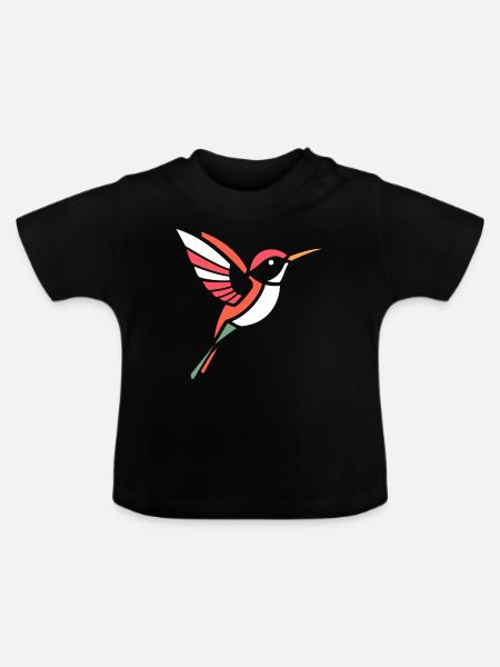 Kolibri - Baby Bio-T-Shirt mit Rundhals - Schwarz