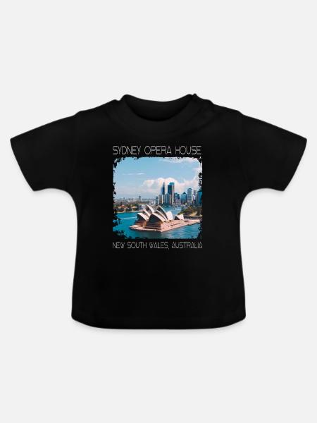 Opernhaus in Sydney - Baby Bio-T-Shirt mit Rundhals - Schwarz