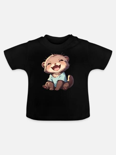 Nerze Nerz - Baby Bio-T-Shirt mit Rundhals - Schwarz