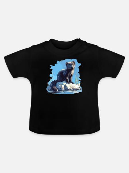 Nerze Nerz - Baby Bio-T-Shirt mit Rundhals - Schwarz
