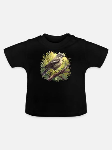 Spottdrosseln Spottdrossel - Baby Bio-T-Shirt mit Rundhals - Schwarz