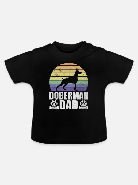 Doberman Gifts - Baby Bio-T-Shirt mit Rundhals - Schwarz