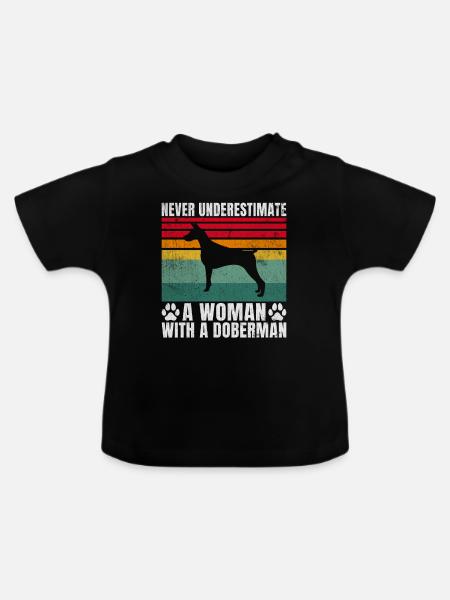 Doberman Gifts - Baby Bio-T-Shirt mit Rundhals - Schwarz