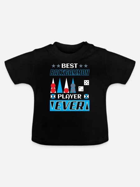 Backgammon Spiel - Baby Bio-T-Shirt mit Rundhals - Schwarz