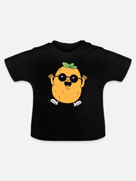 Kartoffel - Baby Bio-T-Shirt mit Rundhals - Schwarz