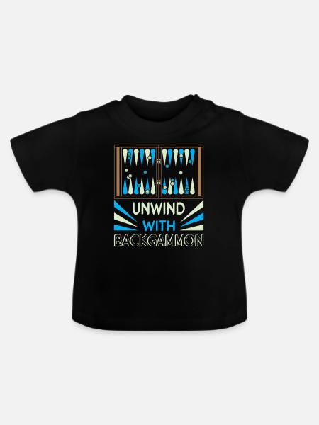 Backgammon Spiel - Baby Bio-T-Shirt mit Rundhals - Schwarz