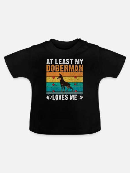 Doberman Gifts - Baby Bio-T-Shirt mit Rundhals - Schwarz