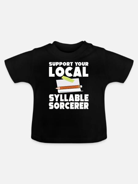 Silbenzauberer Poetry Slam - Baby Bio-T-Shirt mit Rundhals - Schwarz