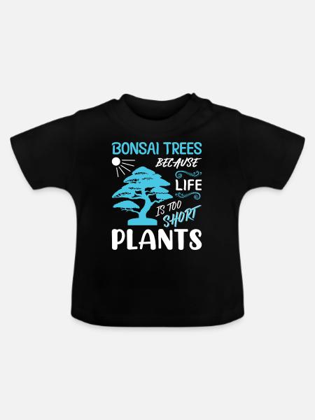 Bonsai Tree - Baby Bio-T-Shirt mit Rundhals - Schwarz
