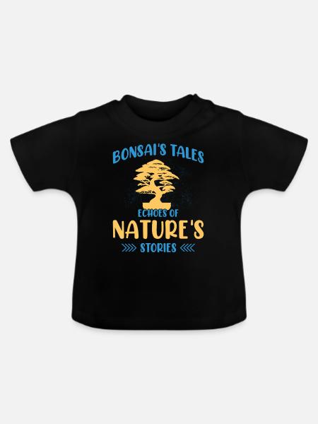 Bonsai Tree - Baby Bio-T-Shirt mit Rundhals - Schwarz