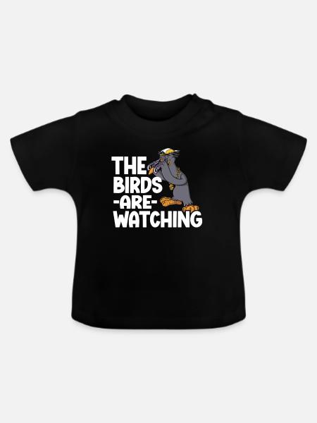 Bird Watching Cute Bird Lover - Baby Bio-T-Shirt mit Rundhals - Schwarz