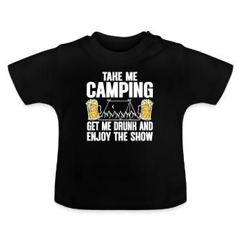 Camping Campfire Camper - Baby Organic T-Shirt with Round Neck - black - Front