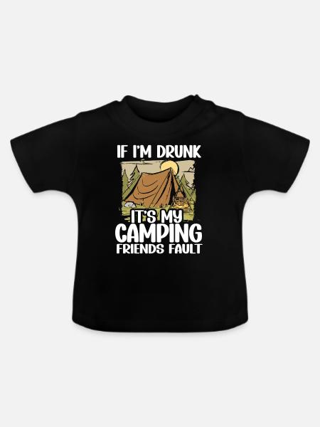Camping Campfire Camper - Baby Bio-T-Shirt mit Rundhals - Schwarz