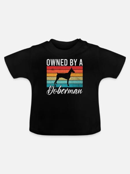Doberman Gifts - Baby Bio-T-Shirt mit Rundhals - Schwarz