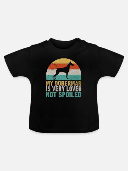 Doberman Gifts - Baby Bio-T-Shirt mit Rundhals - Schwarz