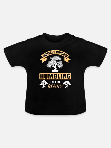 Bonsai Tree - Baby Bio-T-Shirt mit Rundhals - Schwarz