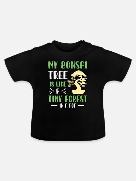 Bonsai Tree - Baby Bio-T-Shirt mit Rundhals - Schwarz