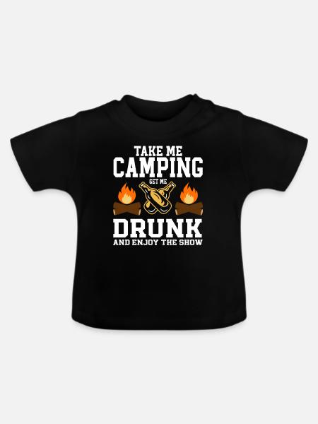 Camping Campfire Camper - Baby Bio-T-Shirt mit Rundhals - Schwarz