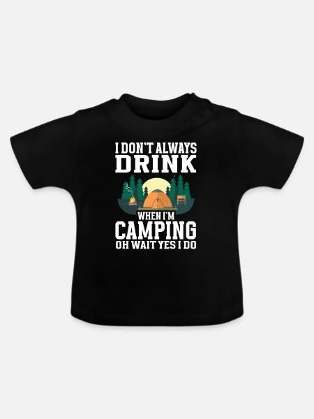 Camping Campfire Camper - Baby Bio-T-Shirt mit Rundhals - Schwarz