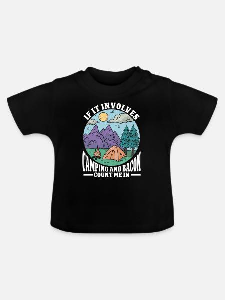 Camping Campfire Camper - Baby Bio-T-Shirt mit Rundhals - Schwarz