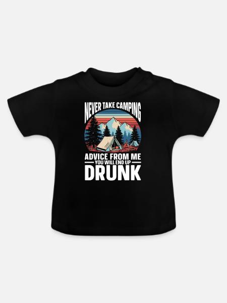 Camping Campfire Camper - Baby Bio-T-Shirt mit Rundhals - Schwarz