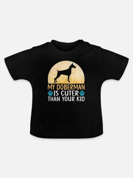 Doberman Gifts - Baby Bio-T-Shirt mit Rundhals - Schwarz