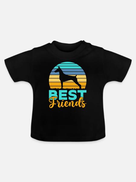Doberman Gifts - Baby Bio-T-Shirt mit Rundhals - Schwarz