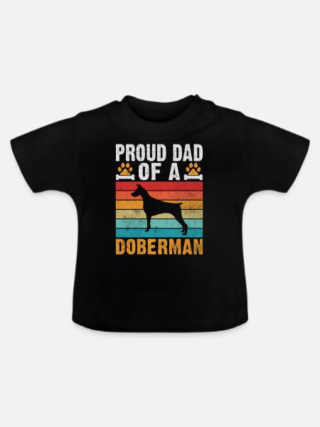 Doberman Gifts - Baby Bio-T-Shirt mit Rundhals - Schwarz