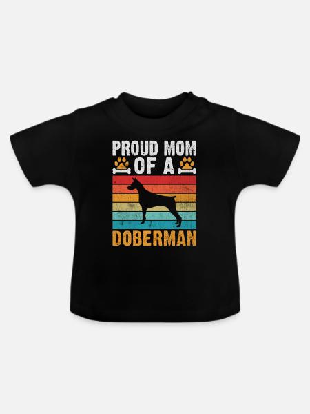 Doberman Gifts - Baby Bio-T-Shirt mit Rundhals - Schwarz