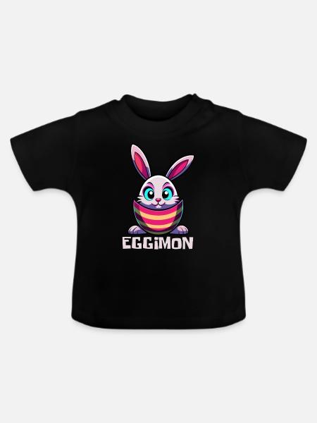 Eggimon - Osterhase - Osterei - Geschenk - Baby Bio-T-Shirt mit Rundhals - Schwarz